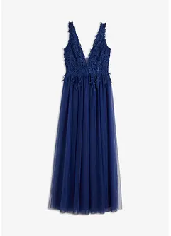 Robe longue en tulle et dentelle, bonprix