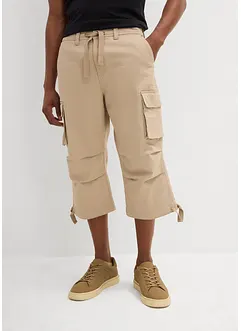 Pantalon cargo extensible et loose, longueur 3/4, bonprix