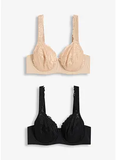 Lot de 2 soutiens-gorge avec dentelle, bonprix