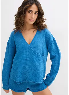 Blouse cache-cœur 100% coton, bonprix