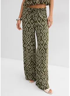 Pantalon à taille élastiquée en viscose fluide, bonprix
