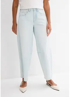 Jean balloon taille mi-haute, doux et raccourci, bonprix