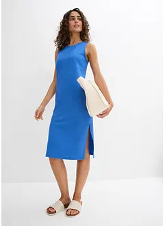 Robe fluide côtelée et fendue sur les côtés en viscose mélangée, bonprix