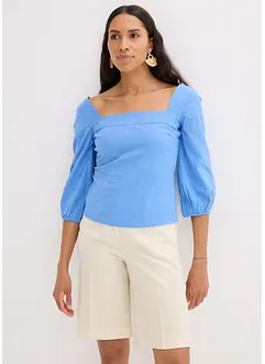 Blouse à manches bouffantes et détail smocké, bonprix