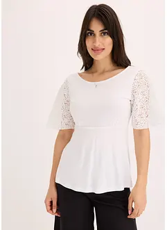 T-shirt à manches en dentelle, bonprix