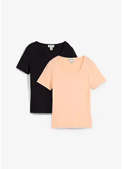 Lot de 2 T-shirts en viscose douce, bonprix