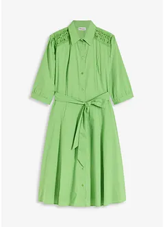 Robe-chemise avec dentelle et lien à nouer, bonprix