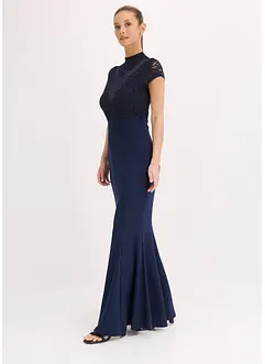 Robe longue avec dentelle et mesh, bonprix