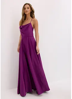 Robe à bretelles en satin texturé, bonprix