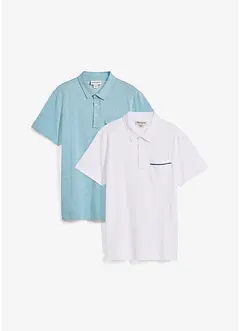 Lot de 2 polos en maille piquée, 100% coton, bonprix