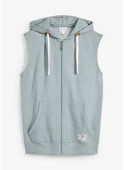Sweat zippé à capuche sans manches en coton mélangé, bonprix