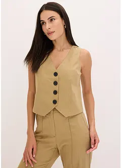 Gilet sans manches en lin majoritaire, bonprix