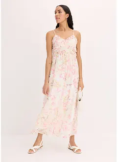 Robe longue en mesh imprimé, bonprix