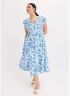 Robe longue fluide avec volants, bonprix