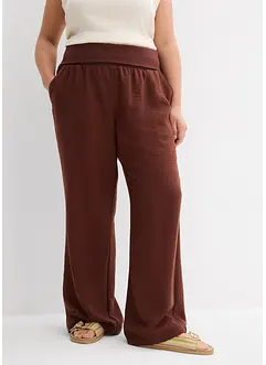 Pantalon palazzo à bords-côtes, bonprix
