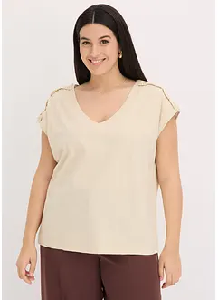 T-shirt à empiècements crochetés, bonprix
