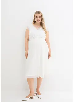 Robe de mariée de grossesse avec ceinture en crêpe et dentelle, bonprix