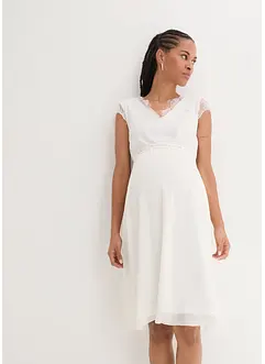 Robe de mariée de grossesse avec ceinture en crêpe et dentelle, bonprix