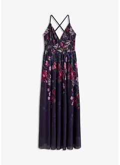 Robe longue en tulle délicat avec bretelles, bonprix
