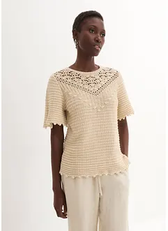 Pull ajouré avec lin, bonprix