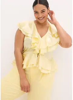 Blouse brillante à volants, bonprix