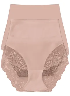 Lot de 2 culottes sculptantes lasercut, maintien modéré, bonprix