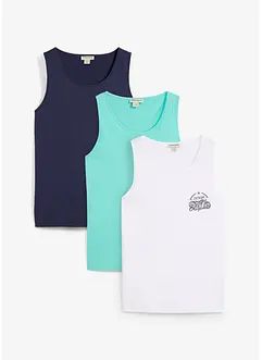 Lot de 3 débardeurs 100% coton, bonprix