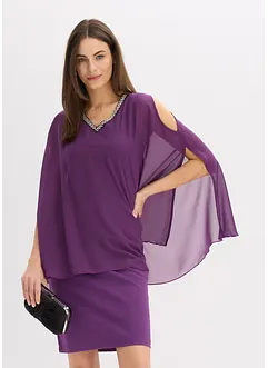 Robe en crêpe avec finition strass, bonprix