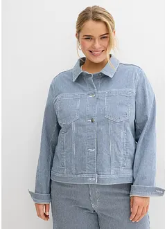 Veste en jean rayée, raccourcie, bonprix