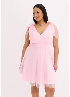 Robe courte avec tulle et nœuds, bonprix