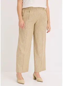 Pantalon à pinces en lin majoritaire, bonprix