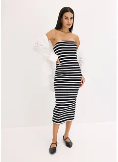 Robe bustier en matière côtelée, bonprix