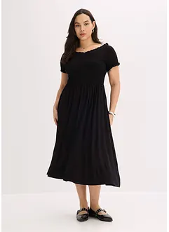 Robe midi à haut smocké, bonprix