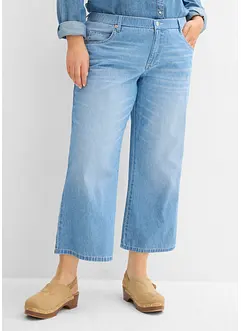 Jean droit taille mi-haute et élastiquée, raccourci, bonprix