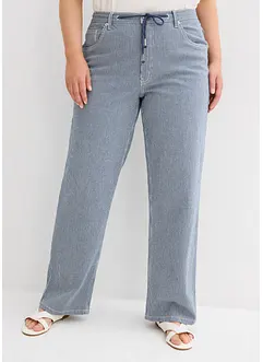 Jean droit rayé, taille haute, loose, bonprix