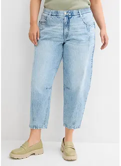 Jean barrel taille mi-haute peu extensible, cropped, bonprix
