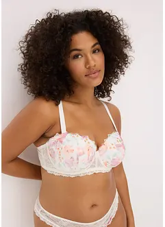 Soutien-gorge balconnet avec broderies imprimées, bonprix