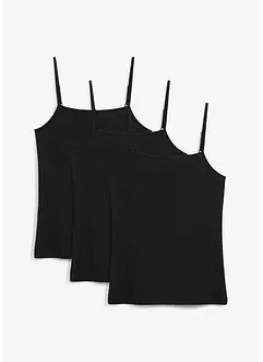 Lot de 3 hauts à bretelles fines, bonprix