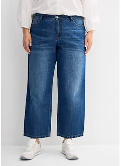 Jean baggy, taille mi-haute, doux, raccourci, bonprix