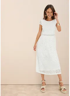 Robe en dentelle avec empiècement crochet à la taille, bonprix
