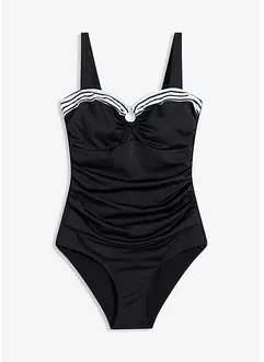 Maillot 1 pièce sculptant en polyamide recyclé, maintien léger, bonprix