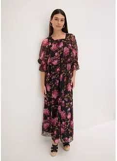 Robe longue en crêpe, bonprix