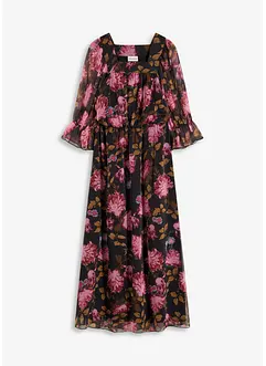 Robe longue en crêpe, bonprix