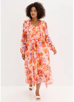 Robe en crêpe à volants, bonprix