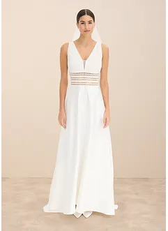 Robe de mariée en satin brillant et dentelle, bonprix