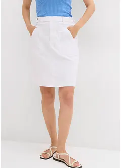 Jupe en jean, taille haute, extensible, bonprix