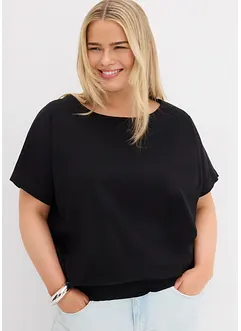 T-shirt en fil flammé avec base smockée, bonprix