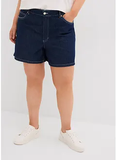 Short en jean taille haute, peu extensible, bonprix