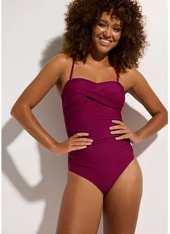 Maillot 1 pièce bandeau sculptant, maintien modéré, bonprix