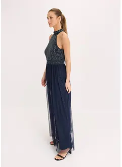 Robe longue avec perles brodées, bonprix